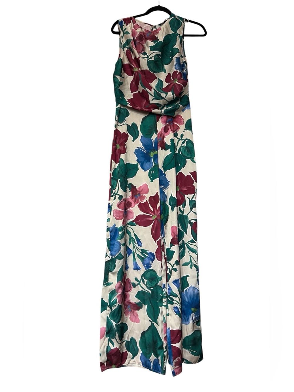 Zara Floral Sleeveless Maxi jumpsuit in Cream, Green, Blue & Burgundy